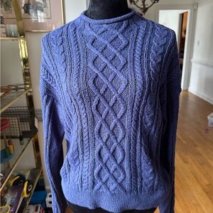 J. Crew Cable Knit Sweater in Purple